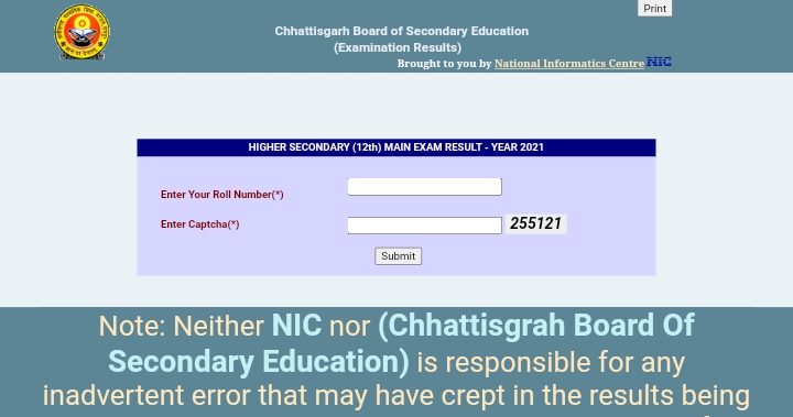 CGBSE 12th Board Result Name Roll Number School District Wise Direct Link 